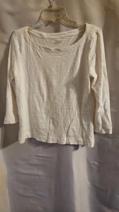 Womens Loft Size Small White 3/4 Sleeve Boat Neck Top - Picture 1 of 4