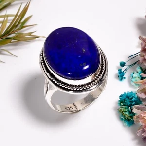 Lapislazuli Edelstein Vintage Handmade Jewelry.925 Silberring Adjus. RG-13005 - Bild 1 von 2