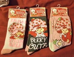 3 PARES FRESA SHORTCAKE 🍓 🍰 CALCETINES CREW TALLA 1 ZAPATO HOMBRE/MUJER MEDIAS - Imagen 1 de 9