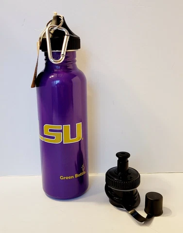 LSU Stainless Steel 25oz BPA Free Light Weight Water Bottle Louisiana State Cover