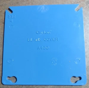 Carlon A400, 4" Box, Blue Non-Metallic, 2-Gang, Electrical Blank Box Cover, 1 pc - Picture 1 of 2