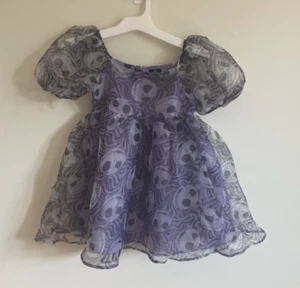 Girls' Jack Skellington Nightmare Before Christmas Dress - Purple Small 6 7 - Picture 1 of 5