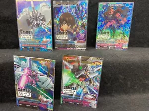 Gundam Tryage TCG Build MS1/3 SAMPLE cards 5 cards 2013/2015 A+ - Picture 1 of 6