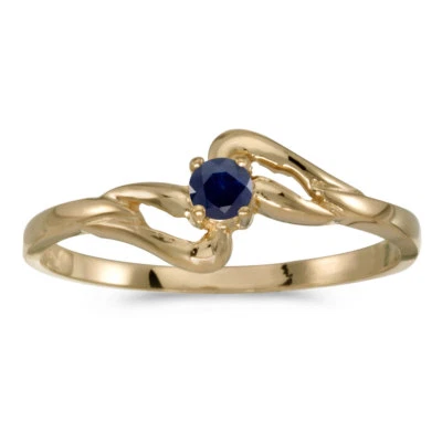 10k Yellow Gold Round Sapphire Ring - Image 1 of 2