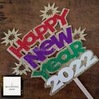 HAPPY NEW YEAR Cake Topper 2022 HAND MADE GLITTER CARD Auld Lang Syne