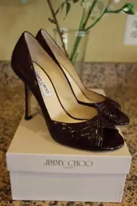 Nuovo senza scatola Jimmy Choo donna prugna viola Timmy vernice tacchi taglia 38,5 (SH700 - Foto 1 di 1