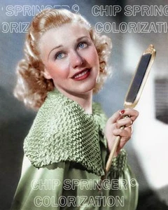 GINGER ROGERS CON ESPEJO 8X10 HERMOSA FOTO A COLOR POR CHIP SPRINGER - Imagen 1 de 1