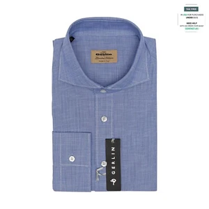 Italienische Luxus Gerlin Formelle Hemd Blau Baumwolle 16 - 41 1M Bijan - Bild 1 von 3