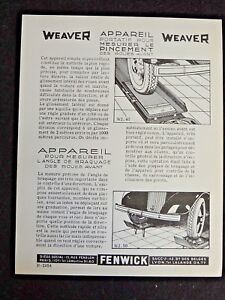 Document publicitaire FENWICK outillage roue avant pneumatique auto voiture 1960