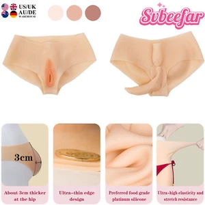 Pantalones Cortos Vagina Falsos de Silicona Panty Pantalones Formadores de Cadera para Transgensers Travesti - Imagen 1 de 18