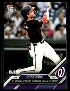 2024 Topps Now 607 Dylan Crews Washington Nationals Call-Up RC 1st Purple 16/25 - Picture 1 of 2