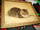 STUNNING THE PARSONs KITTEN BY HENRIOTTO RONNER-KNIP GORGEOUS GOLD FRAME NO GLAS