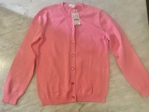 NWT Crewcuts Pink Girls Crewneck Long Sleeve Cotton Cardigan Sweater L 12 - Picture 1 of 2