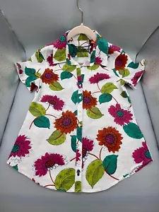 Camisa Tommy Bahama Relax Para Mujer Resistente al Crayón Manga Corta Lino Pequeña NUEVA - Imagen 1 de 10