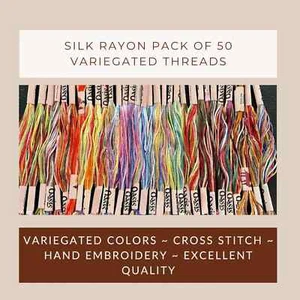 50 variegated colorful stranded embroidery thread floss skeins - Picture 1 of 7