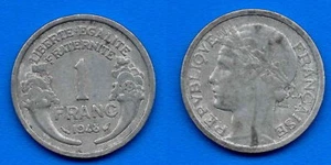 France 1 Franc 1948 Aluminium Coin Morlon Free Shipping Worldwide Francs - Picture 1 of 3