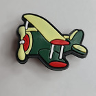 Airplane Rubber Shoe Charms Jewelry Cute Green Crop Duster Small Plane Flight