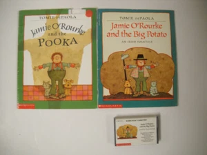 Scholastic Jamie O'Rourke And The Pooka/Big Potato 2 Paperback Book Set & Tape - Picture 1 of 4