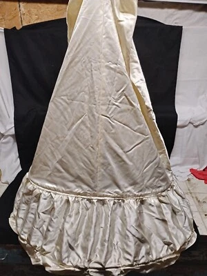 Vintage Cream Color Double Hoop Petticoat Slip with Zipper and Hook size 12 - Image 1 of 4