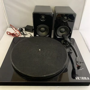 Victrola Modern Bluetooth Stereo Turntable ITUT420 Black - Speakers Wires Needle - Picture 1 of 11