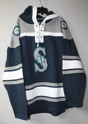 New MLB Seattle Mariners old time jersey style midweight cotton hoodie men's XXL - Image 1 of 4