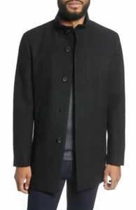 Theory Men's Charcoal Essential Renew Melton Regular Fit Wool Blend Coat Size XL - Picture 1 of 5