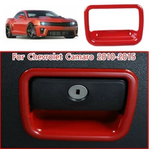 Caja de almacenamiento copiloto manija cubierta embellecedor marco para Chevrolet Camaro 2010-2015 rojo - Imagen 1 de 11