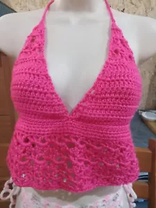 Hand Crocheted Crop Top Size Small - Picture 1 of 2
