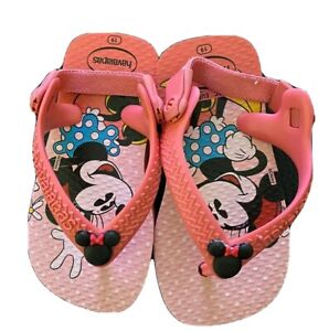 Havaianas Baby Girl Pink Minnie Mouse Sandles / Flip Flops UK 3 / Brazil 19