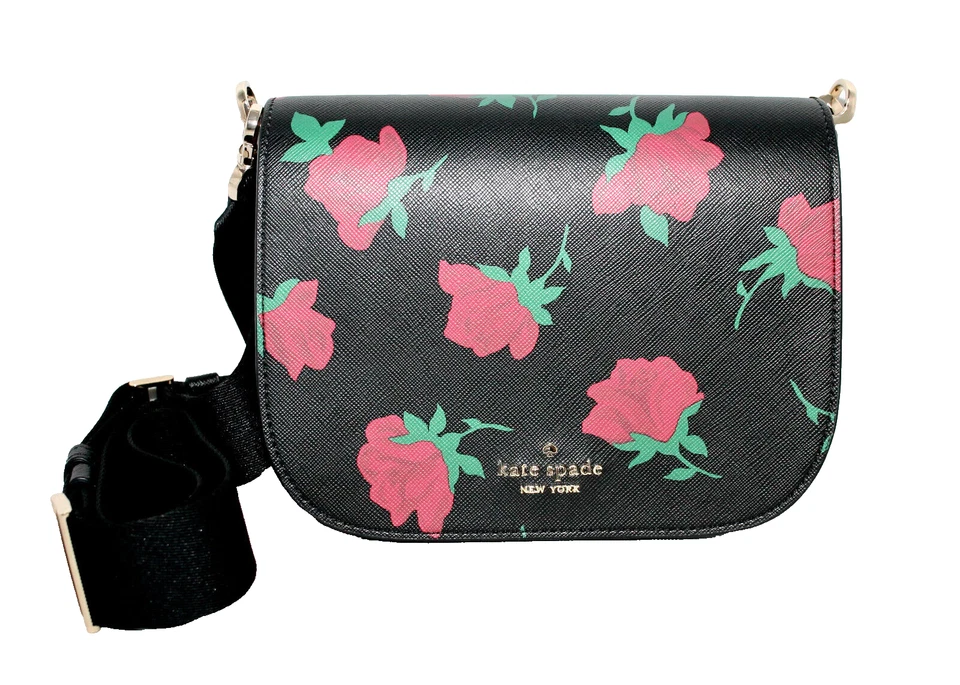 Bandolera KATE SPADE Madison Rosa Toss Estampada Negra Roja Floral Foto 1 de 4