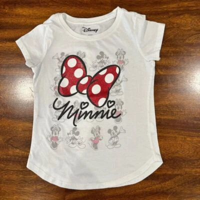 Camiseta Minnie Mouse Disney Meninas Branca - Tamanho 6/6x. - Imagem 1 de 4