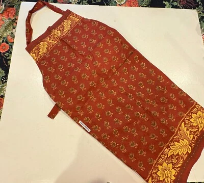 WILLIAMS SONOMA New Red Rust Floral Provence Apron - Image 1 of 4