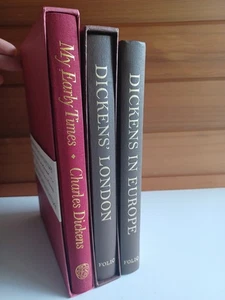 Charles Dickens in Europe + London + My Early Times Folio Society 3 Vol Set - Picture 1 of 5