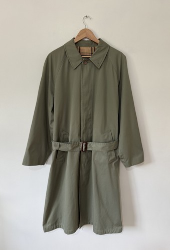 Trench coat Burberry uomo immacolato anni '70 salvia balmacaan nova check 44R