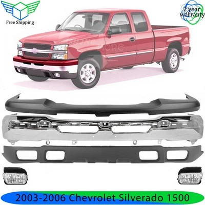Front Bumper Chrome & Lower Valance Kit For 2003-2006 Chevrolet Silverado 1500 Foto 1 de 4