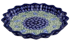 Polish Pottery 10" diameter Quiche Scalloped Pie Dish from Zaklady Boleslawiec - Picture 1 of 4