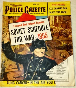 The National Police Gazette April 1954 Soviet War Schedule Ezz Charles Lung Ca - Picture 1 of 2