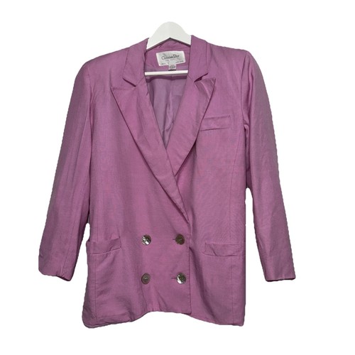 Giacca blazer doppiopetto Christian Dior rosa vintage donna taglia 8 Barbi
