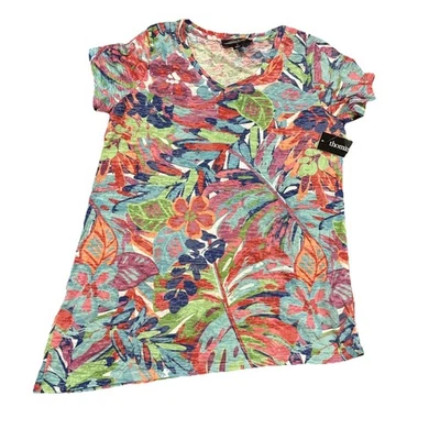 Top tejido floral manga corta Thomas & Olivia para mujer talla pequeña nuevo con etiquetas brillante Foto 1 de 4