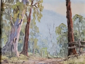 Original gerahmtes Ölgemälde Ronald Peters Australien Landschaft auf Karton 1975  - Bild 1 von 19