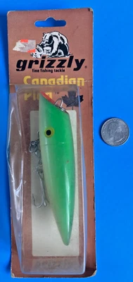 Винтажная НОВАЯ винтажная ПРИМАНКА LUCK LOUIE Bill Minser 5 дюймов СВЕТЯЩАЯСЯ В ТЕМНОТЕ J-PLUG SALMON - Изображение 1 из 4