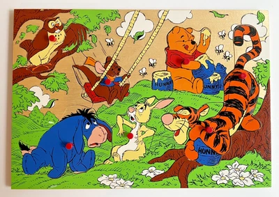 Rompecabezas grueso de madera vintage de Disney Winnie The Pooh 7 piezas con perillas Foto 1 de 4