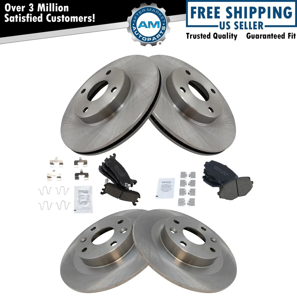 Kit de pastilhas de freio e rotor dianteiro e traseiro Premium Posi cerâmica para 94-05 Mazda Miata - Imagem 1 de 4