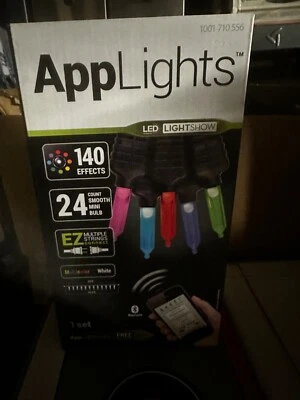 New APPLIGHTS 24 LED SMOOTH Mini Light 140 Effects  GEMMY 23FT App lights - Image 1 of 4