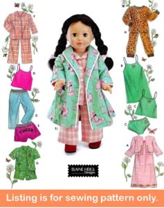 PATRÓN DE COSTURA Costura 18" Ropa de muñeca Ropa Ropa Interior Se adapta a American Girl 11177 - Imagen 1 de 2