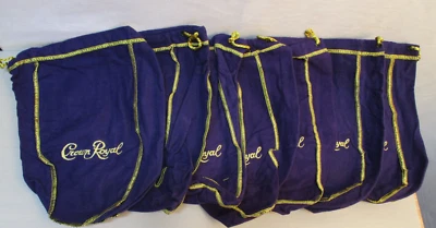 Lote de 7 Bolsas Crown Royal 9" x 6.5" Púrpura Cordón Tamaño Mediano Foto 1 de 4