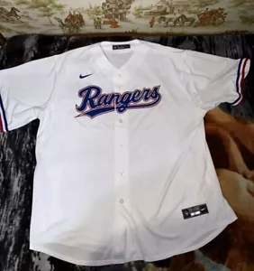 2XL Nike Texas Rangers Baseball Jersey White Blue T770-TEWH Men New MLB - Picture 1 of 5
