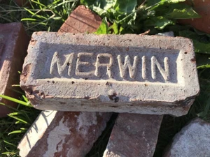 1880s Antique Clay Brick CHARLES P MERWIN BRICK Co OF Berlin, CT CRISP LETTERS - Picture 1 of 6
