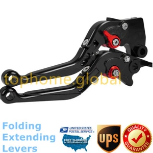 Palancas de freno de embrague extensibles plegables negras/rojas para Yamaha MT-03 2015-2020 EE. UU. - Imagen 1 de 5