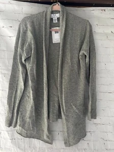Magaschoni Wool Cashmere Light Grey Open Cardigan L NWT - Picture 1 of 8